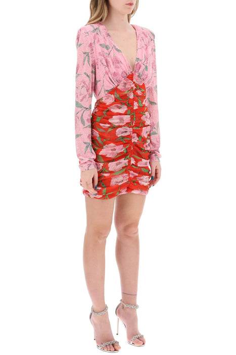 ROTATE mini dress with floral print and sequins embell