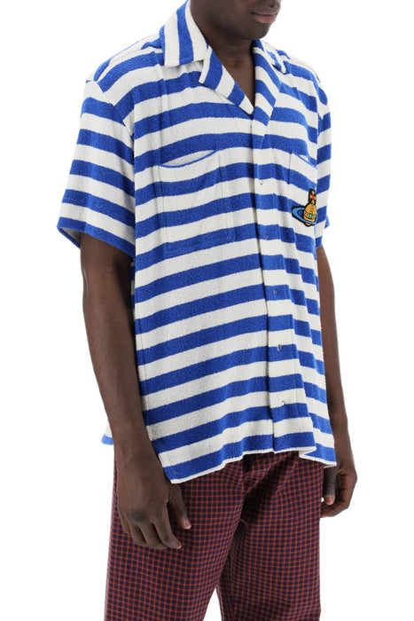 VIVIENNE WESTWOOD striped knit camp shirt