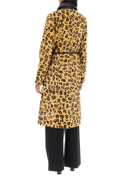 SAKS POTTS ginger' leopard motif ponyskin coat