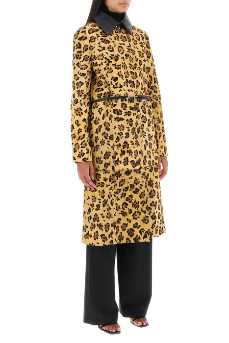 SAKS POTTS ginger' leopard motif ponyskin coat