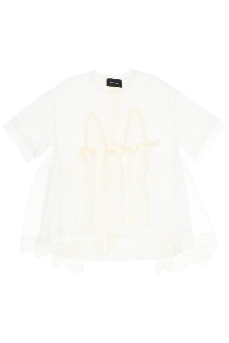 SIMONE ROCHA tulle top with lace and bows