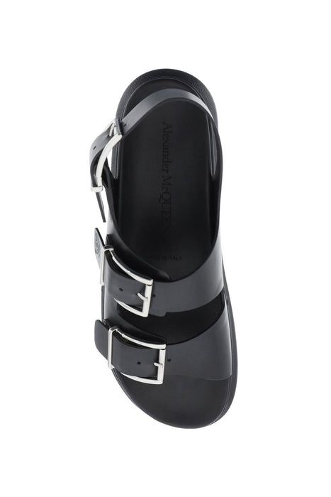 ALEXANDER MCQUEEN leather sandals with maxi buckles