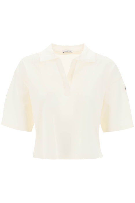 MONCLER polo shirt with poplin inserts