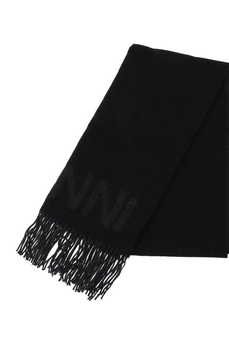 GANNI logo lettering scarf