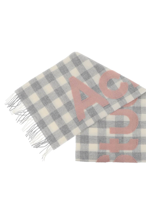 ACNE STUDIOS "checked scarf with logo pattern"