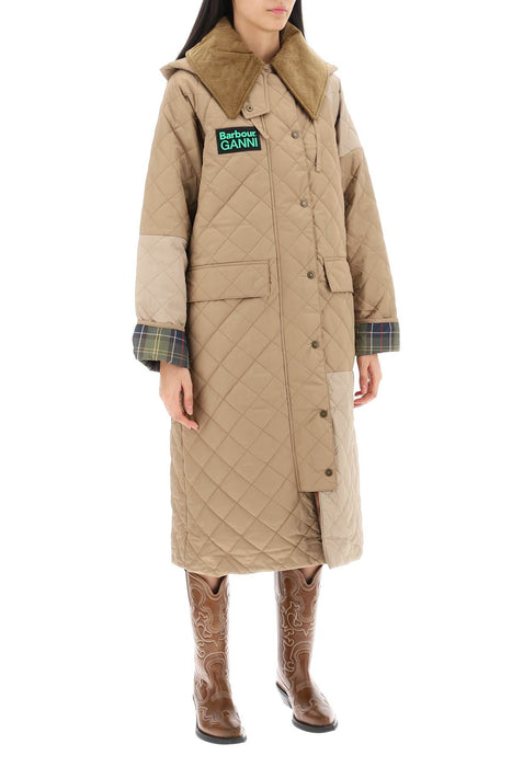 BARBOUR x GANNI burghley quilted trench coat