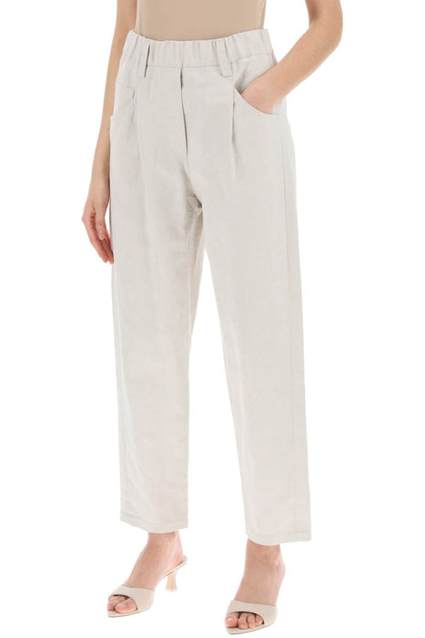 BRUNELLO CUCINELLI linen and cotton canvas pants.