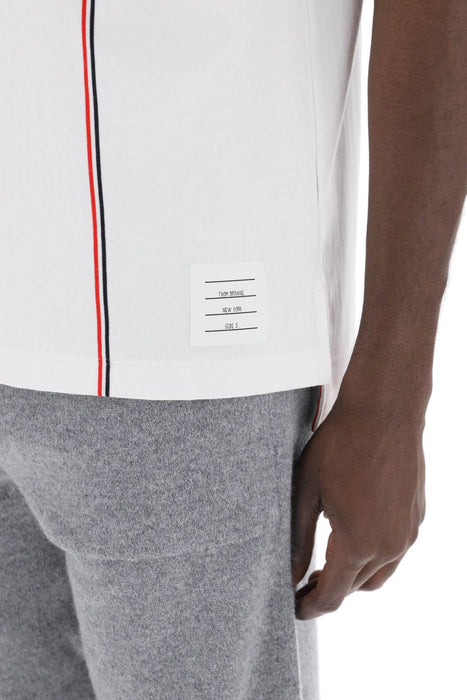 THOM BROWNE polo shirt with tricolor intarsia