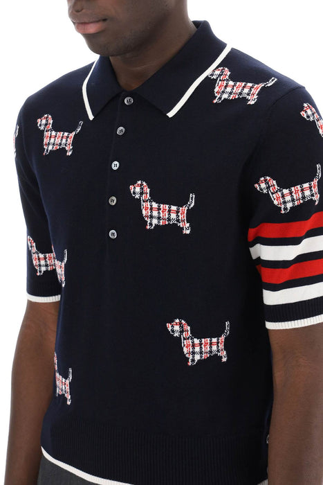 THOM BROWNE hector knitted polo shirt