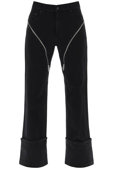 MUGLER straight jeans with zippers