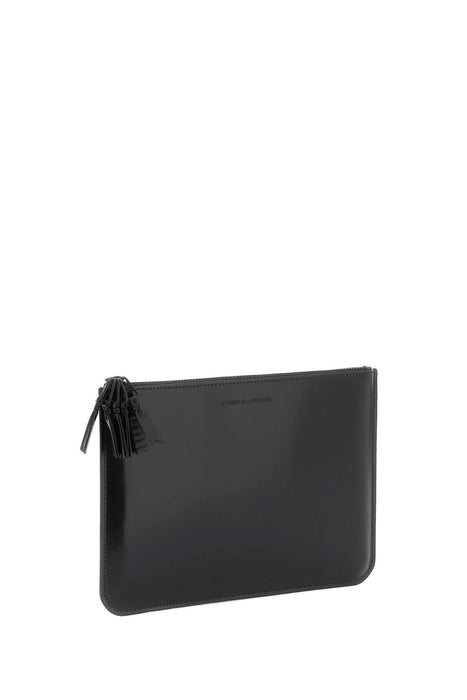 COMME DES GARCONS WALLET brushed leather multi-zip pouch with