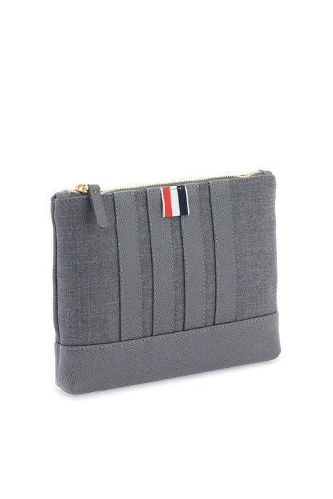 THOM BROWNE wool 4-bar small pouch