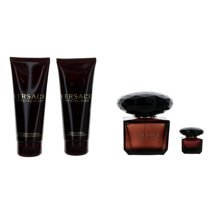 Versace Crystal Noir by Versace, 4 Piece Gift Set for Women
