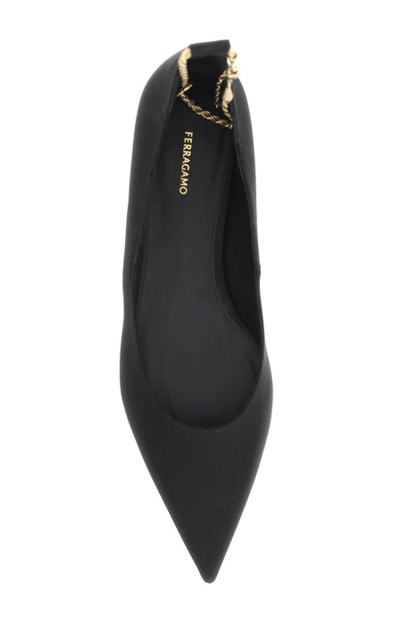 FERRAGAMO ballet flats with ankle chain