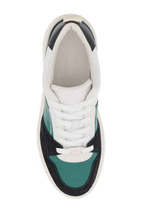 FERRAGAMO smooth and suede leather sneakers