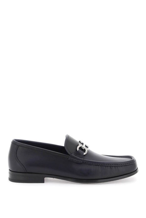 FERRAGAMO smooth leather loafers with gancini