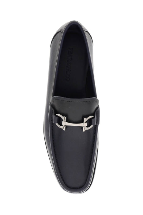 FERRAGAMO smooth leather loafers with gancini
