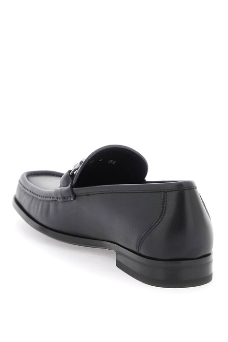 FERRAGAMO smooth leather loafers with gancini