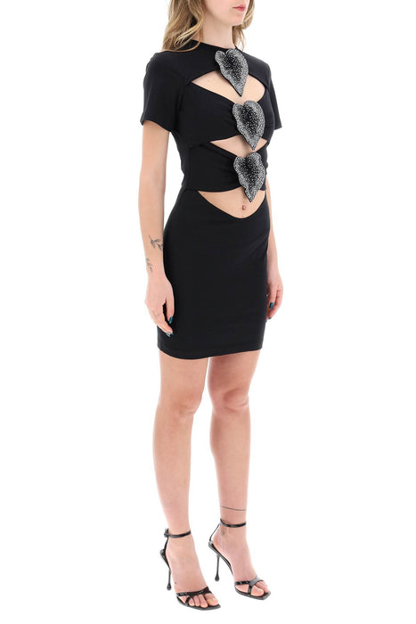 GIUSEPPE DI MORABITO mini cut-out dress with applied anthur