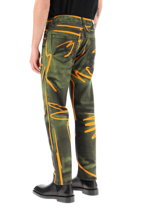 MOSCHINO shadows & squiggles cotton pants