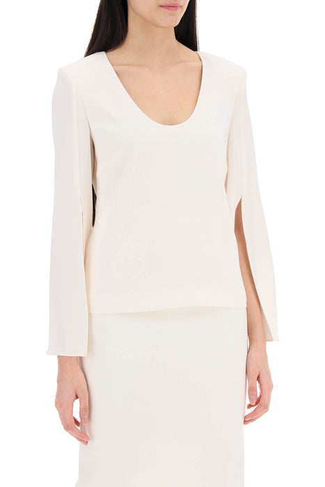 ROLAND MOURET "cady top with flared sleeve"