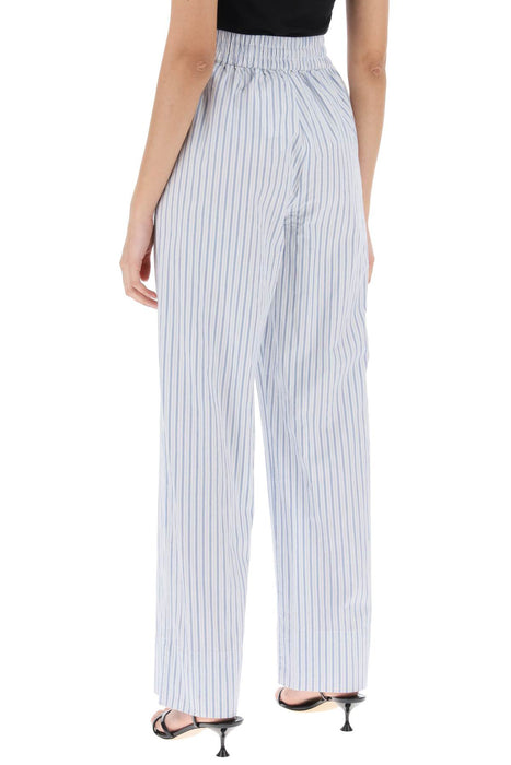 SKALL STUDIO striped cotton rue pants with nine words