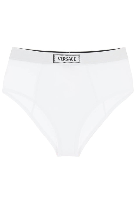VERSACE ribbed briefs with '90s logo