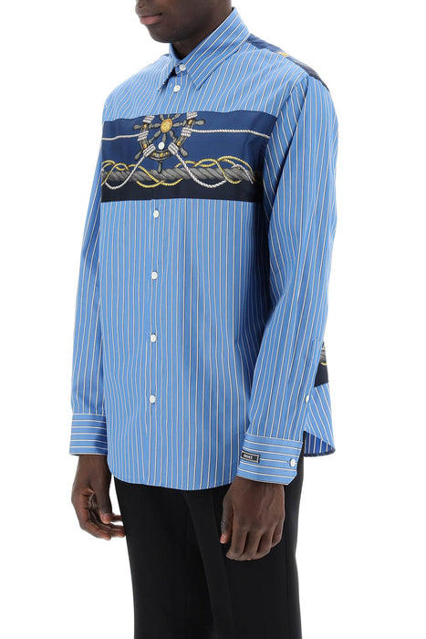 VERSACE striped shirt with versace insert