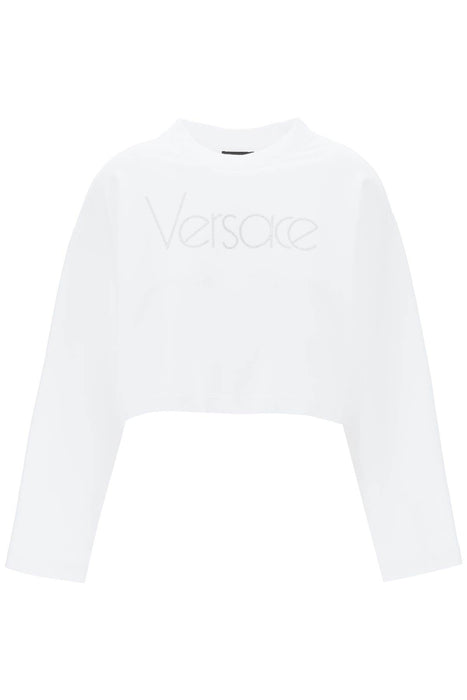 VERSACE "cropped sweatshirt with rhinestone