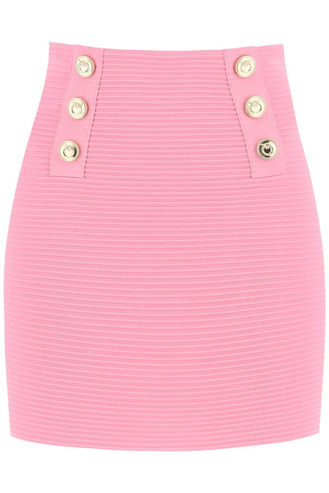 PINKO cipresso mini skirt with love birds buttons