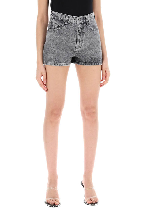 ROTATE denim shorts with rhinestone