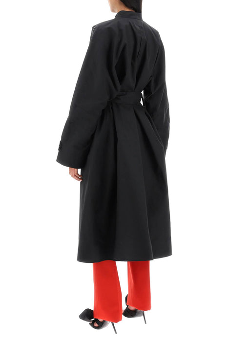 FERRAGAMO poplin trench coat with contrasting inserts