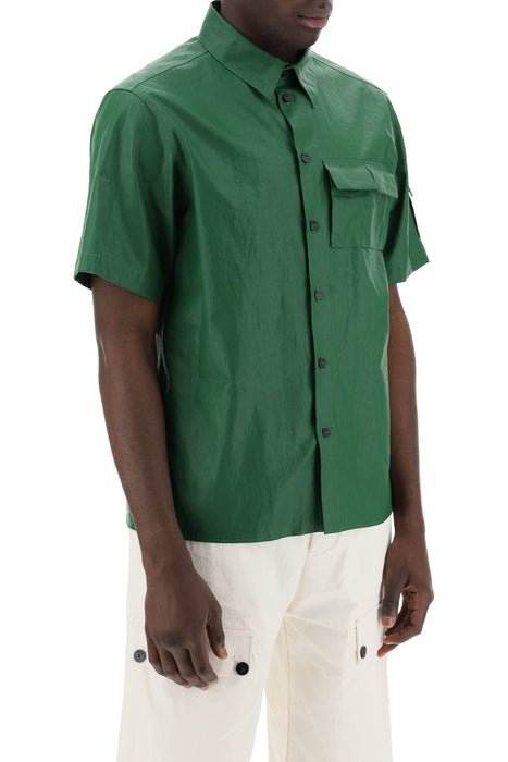 FERRAGAMO short-sleeved linen shirt with coated