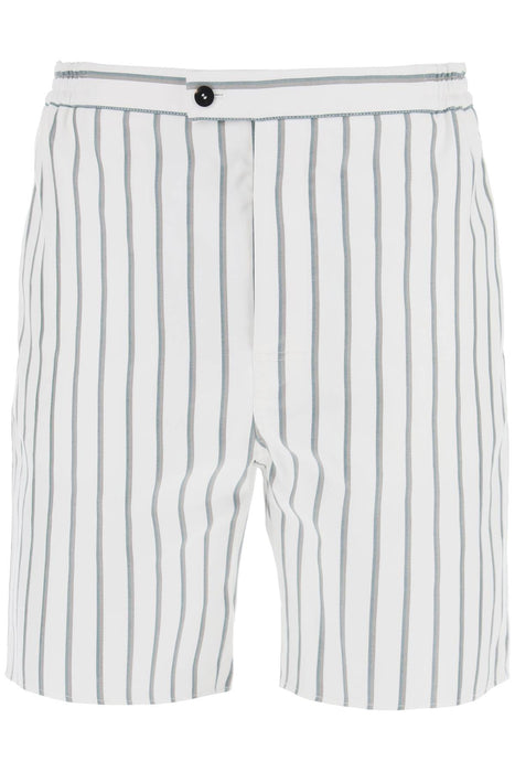 FERRAGAMO striped cotton blend bermuda shorts