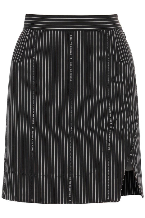 VIVIENNE WESTWOOD rita' wrap mini skirt with pinstriped motif