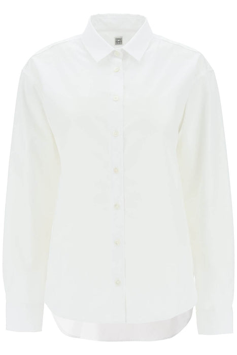 Toteme logo-embroidered cotton shirt