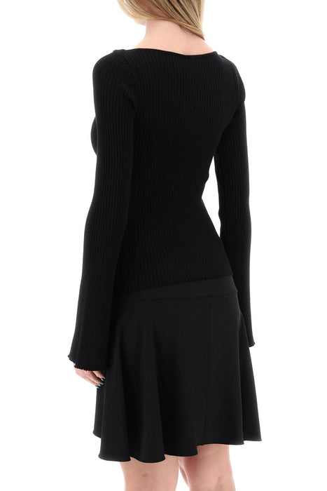 COURREGES ribbed knit pullover sweater