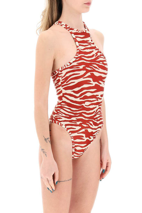 THE ATTICO one-piece animal print swimsuit