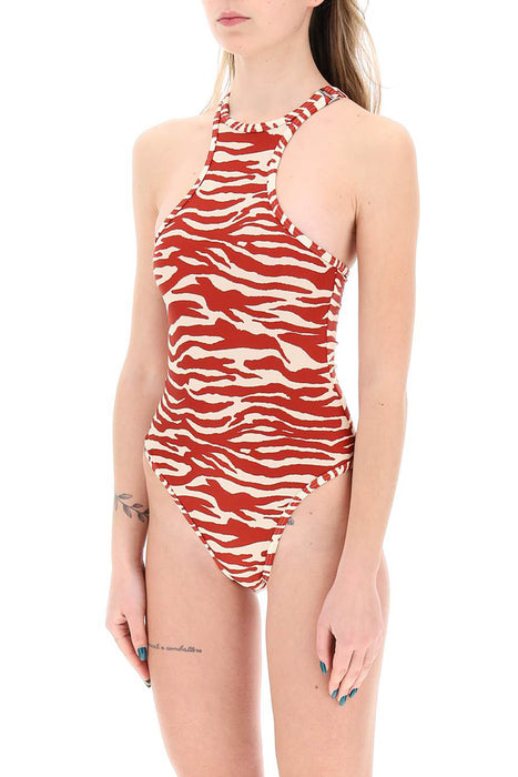 THE ATTICO one-piece animal print swimsuit