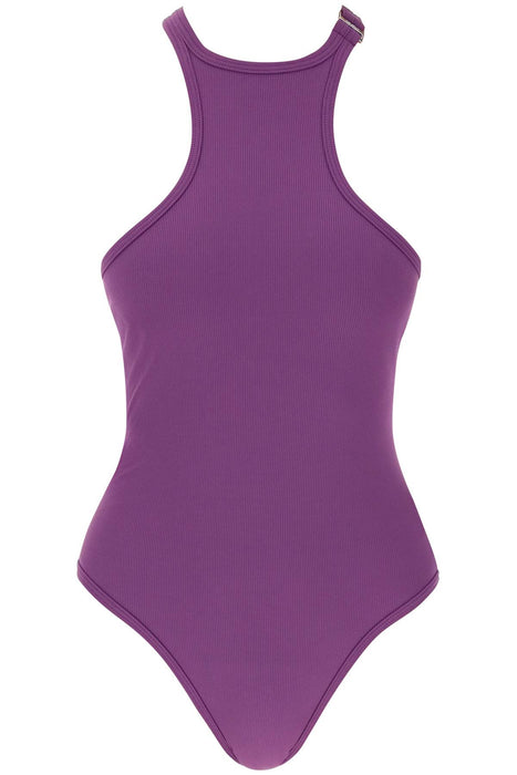 THE ATTICO ribbed lycra one-piece swims