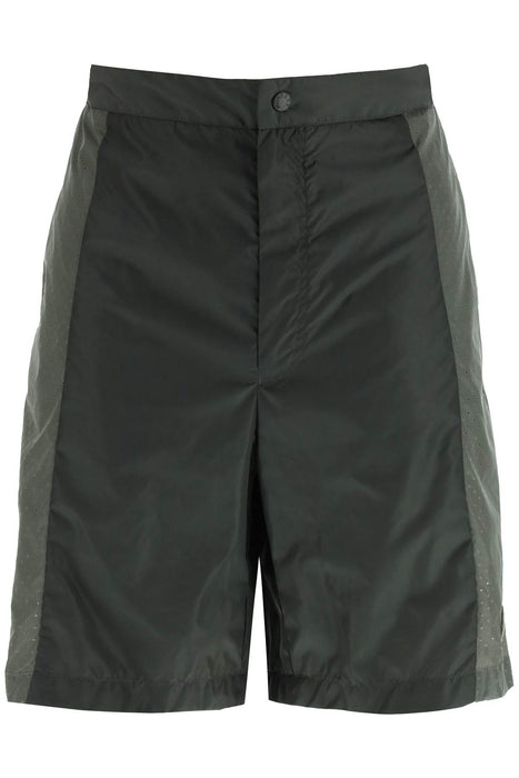 MONCLER BORN TO PROTECT perforated nylon shorts