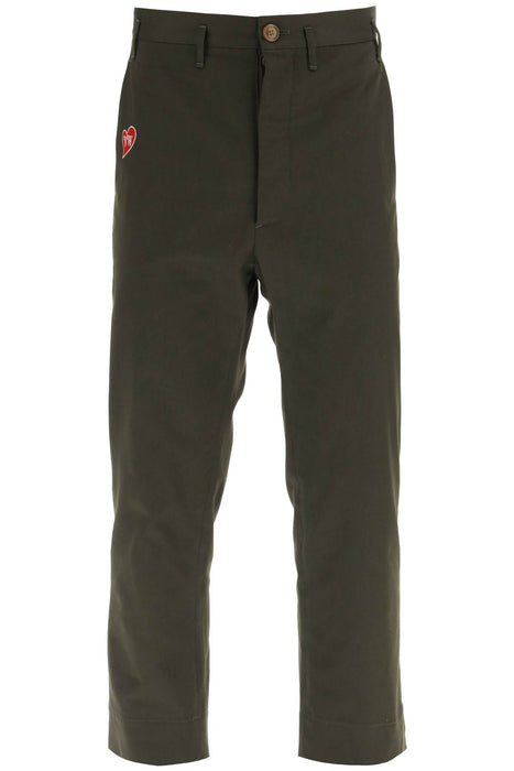 Vivienne westwood cropped cruise pants featuring embroidered heart-shaped logo