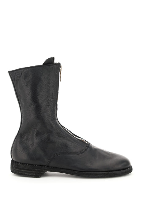 GUIDI front zip leather ankle boots
