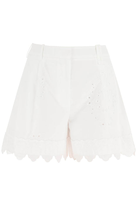 SIMONE ROCHA embroidered cotton shorts