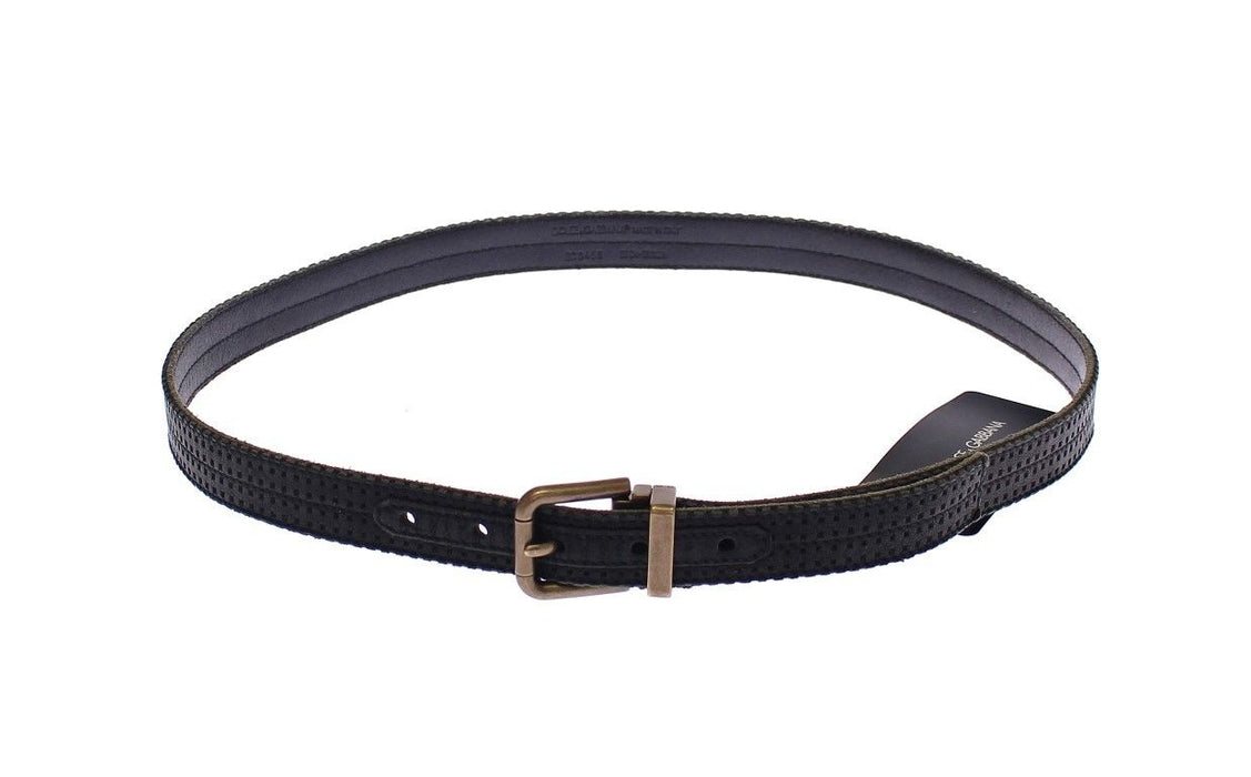 Dolce & Gabbana Elegant Blue Leather-Cotton Blend Men's Belt