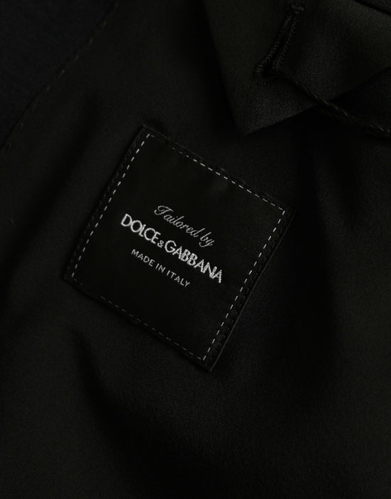 Dolce & Gabbana Black Wool Notch Single Breasted Coat Blazer