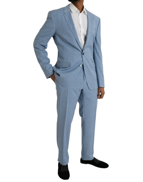 Dolce & Gabbana Light Blue Polyester MARTINI Formal 2 Piece Suit