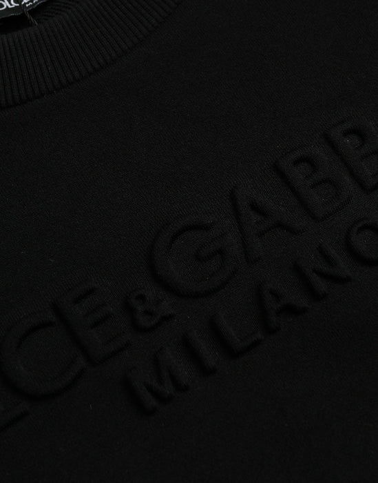 Dolce & Gabbana Black Cotton Long Sleeves Sweatshirt Sweater