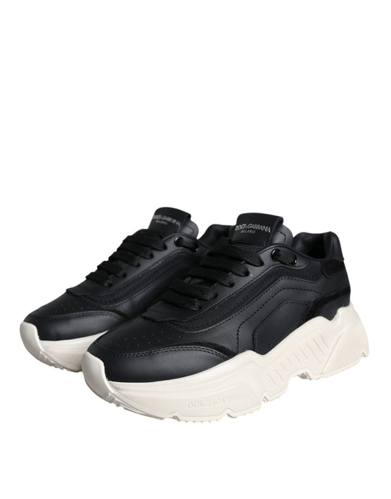 Dolce & Gabbana Black White DAYMASTER Leather Sneakers Shoes