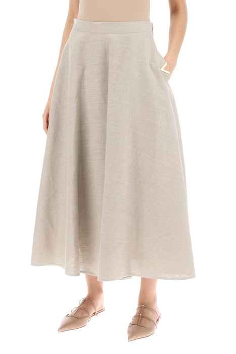 VALENTINO GARAVANI linen canvas skirt for women